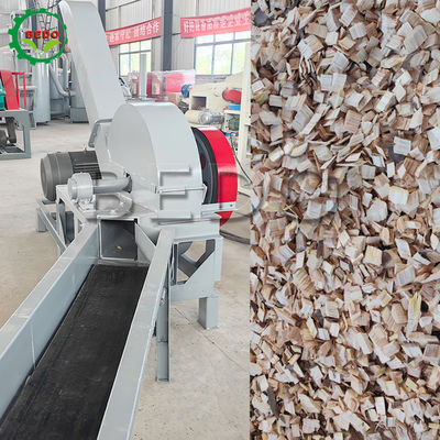 3-5t/h Capacity Electric Wood Chipper With Automatic Feed Conveyor