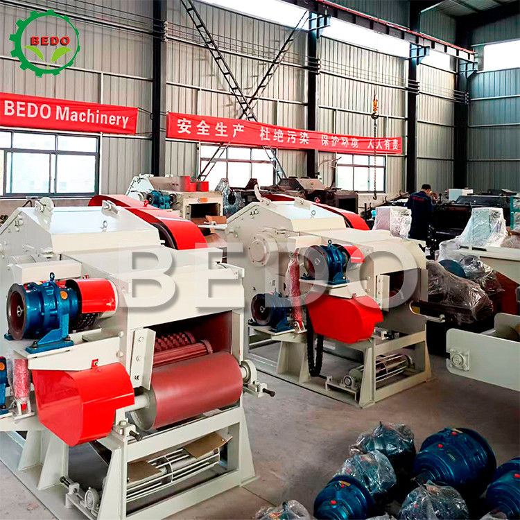 Self Feeding Industrial Drum Wood Chipper Machine 380V 2300*1240*1420mm