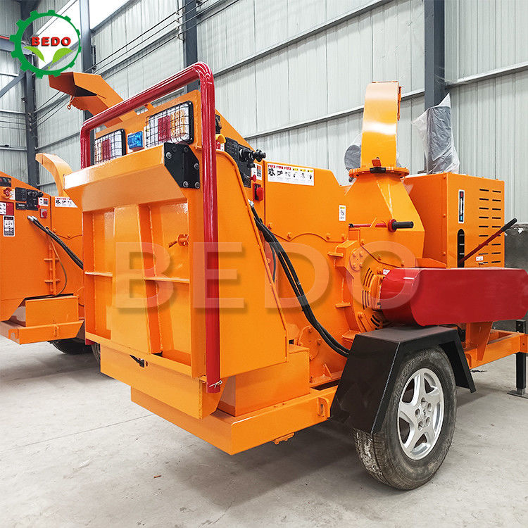Mobile Garden 55HP Diesel Wood Chipper Machine Branch Shredder Electric Start Forestry Equipment
