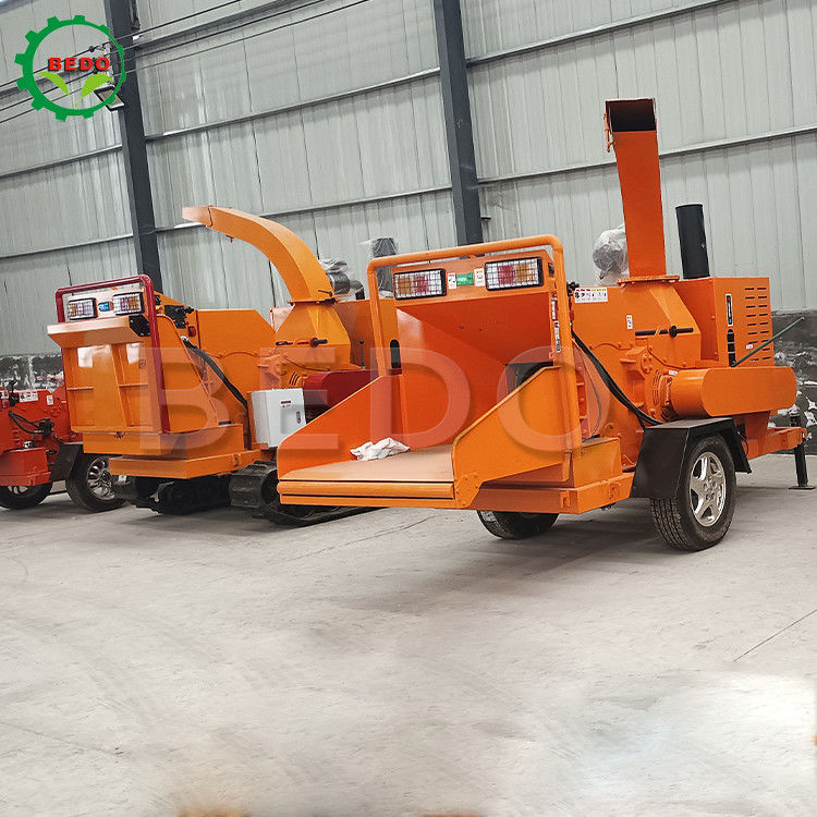Mobile Garden 55HP Diesel Wood Chipper Machine Branch Shredder Electric Start Forestry Equipment