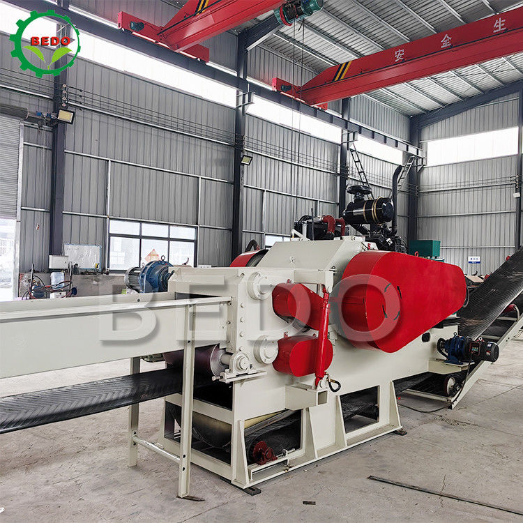 Heavy Duty Waste Tree Branch Drum Wood Chipper Machine 110KW