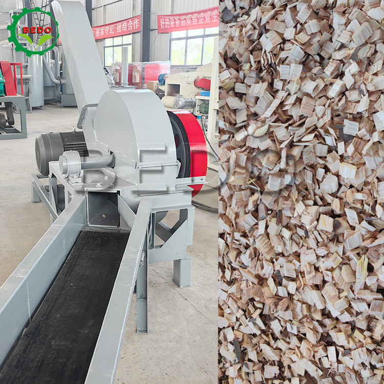 3-5t/h Capacity Electric Wood Chipper With Automatic Feed Conveyor