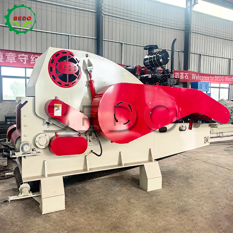 گواهینامه CE 25-35mm تراشه هیدرولیک ماشین تراشه چوب Long Feed Conveyor Industrial Drum Shredder